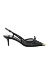 Elisabetta Franchi Black Bow Slingback Heels In Black