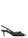 Elisabetta Franchi Black Bow Slingback Heels In Black