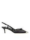 Elisabetta Franchi Black Bow Slingback Heels In Black
