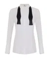 Elisabetta Franchi Camicia In Georgette Con Cravattino In Black