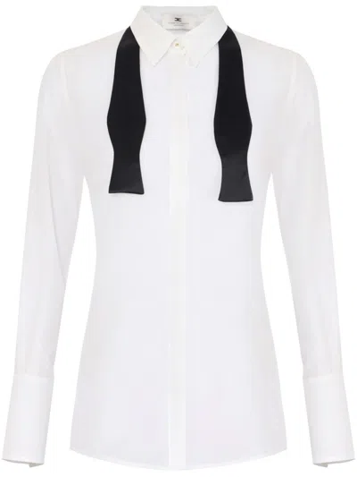 ELISABETTA FRANCHI BOW-TIE GEORGETTE SHIRT
