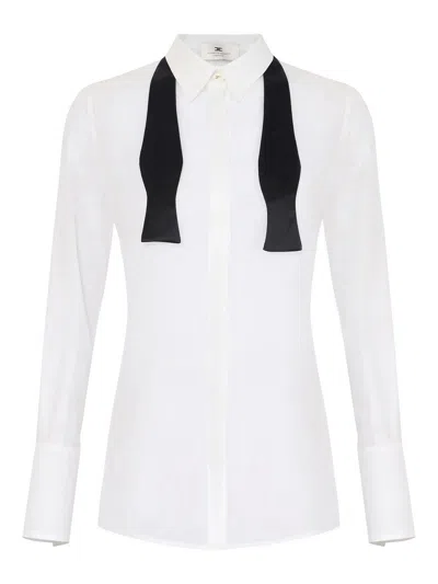 ELISABETTA FRANCHI BOW-TIE GEORGETTE SHIRT