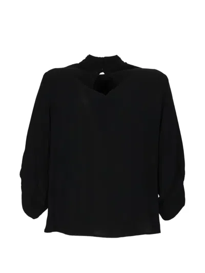 Elisabetta Franchi Bow-detail Three-quarter-sleeve Blouse In Black