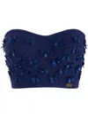 Elisabetta Franchi Bows-embellished Top In Blue