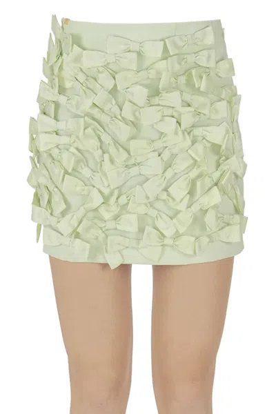Elisabetta Franchi Bows Mini Skirt In Green