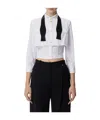 Elisabetta Franchi Bowtie Poplin Shirt In Black