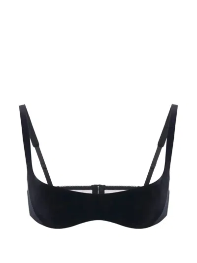 Elisabetta Franchi Bra In Flowing-velvet Fabric In Black