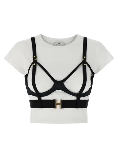 Elisabetta Franchi Jersey T-shirt With Bra In Black
