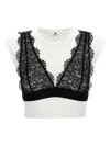 Elisabetta Franchi Blackwhite Bralette T-shirt In Multicolor