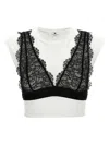 Elisabetta Franchi Blackwhite Bralette T-shirt In Multicolor