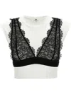 Elisabetta Franchi Blackwhite Bralette T-shirt In White