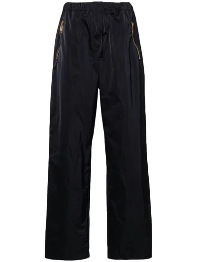 Elisabetta Franchi Branded Zip-puller Trousers In Black