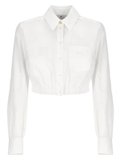 Elisabetta Franchi White Cotton Cropped Shirt