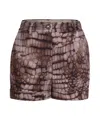 Elisabetta Franchi Brown Pants With Belt Loops And All-over Print In Viscose Stretch Woman In Brown