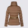 Elisabetta Franchi Brown Down Jacket In Brown