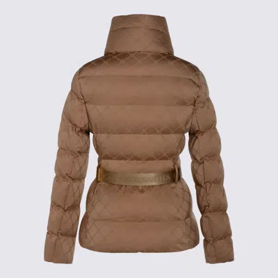 ELISABETTA FRANCHI BROWN DOWN JACKET