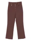 Elisabetta Franchi Cropped Brown Straight-leg Trousers With High Waist