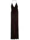 Elisabetta Franchi Open-back Jersey Maxi Dress In Brown