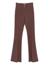 Elisabetta Franchi Flared Brown Trousers With High Waist In Brown