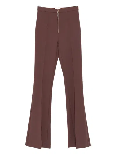 ELISABETTA FRANCHI ELISABETTA FRANCHI BROWN FLARED LEGS TROUSERS