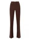 Elisabetta Franchi Flared Leg Trousers Gold-tone Buttons In Brown