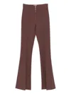 Elisabetta Franchi Flared Brown Trousers With High Waist In Brown
