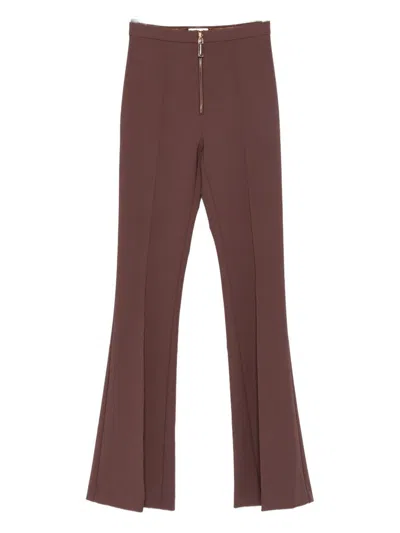 Elisabetta Franchi Brown Flared Trousers
