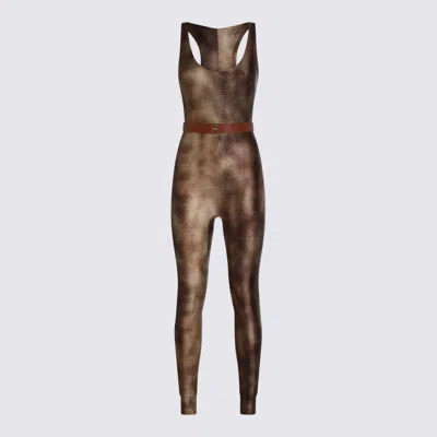 Elisabetta Franchi Brown Jumpsuit In Green