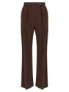 Elisabetta Franchi Brown Palazzo Pants In Brown