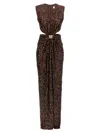 Elisabetta Franchi Sequin-embellished Dress In Brown
