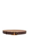 Elisabetta Franchi Brown Solid Textured Belt In Brown