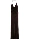 Elisabetta Franchi Open-back Jersey Maxi Dress In Brown