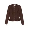 Elisabetta Franchi Knitwear Sweater With Gold Button Detailing In Brown