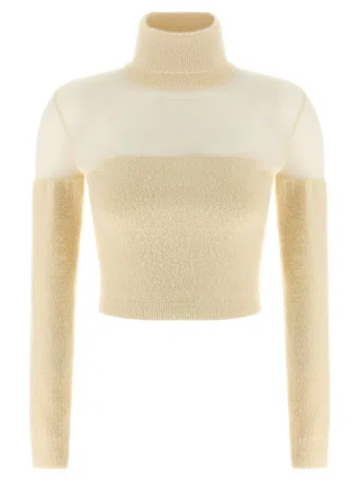ELISABETTA FRANCHI BRUSHED INSERT TURTLENECK SWEATER