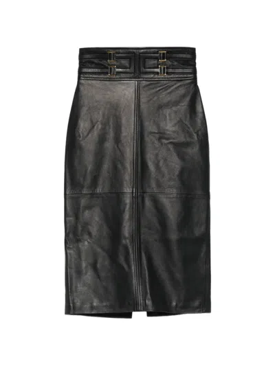 Elisabetta Franchi Buckle-detail Mini Skirt In Black