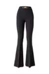 Elisabetta Franchi Flared High-waisted Trousers With Front Seam Detail In Black