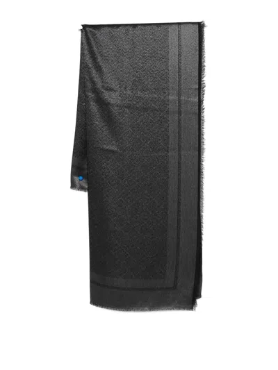 Elisabetta Franchi Scarf With Chilled Edge In Black