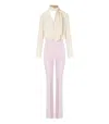 Elisabetta Franchi Burro Quarzo Georgette Jumpsuit In Pink