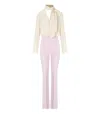 Elisabetta Franchi Burro Quarzo Georgette Jumpsuit In Pink