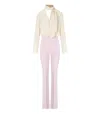 Elisabetta Franchi Burro Quarzo Georgette Jumpsuit In Multi