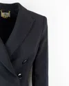 Elisabetta Franchi Tailored Double-breasted Blazer With Flared Trousers In Black