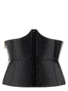 Elisabetta Franchi Crocodile-effect Bustier Belt In Black