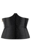 Elisabetta Franchi Crocodile-effect Bustier Belt In Black
