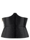 Elisabetta Franchi Crocodile-effect Bustier Belt In Black