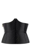 Elisabetta Franchi Crocodile-effect Bustier Belt In Black