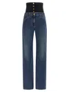 Elisabetta Franchi Corset-waistband Jeans In Blue