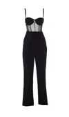 Elisabetta Franchi Tailored Jumpsuit With Corset Bodice In Black