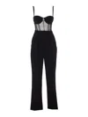 Elisabetta Franchi Tailored Jumpsuit With Corset Bodice In Black