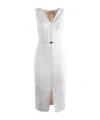 Elisabetta Franchi Womens Dress With Belt In White