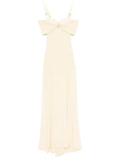 Elisabetta Franchi Bustier-style Gown In Yellow